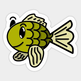 Yellow Fish Sticker